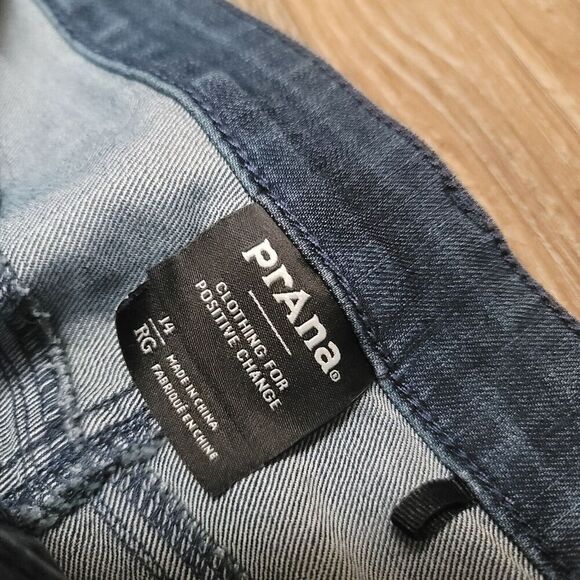 PrAna Medium Blue Wash Denim Blue Skinny Jeans Women's Size 14/35 - Picture 5 of 9